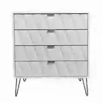 Diamond 4 Drawer Chest Gold Legs In White or Pink or Blue or Grey